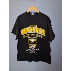 Mark Martin 2008 Tour NASCAR US Army T-Shirt Black DEI Racing Mens L